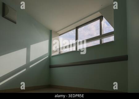 Minimalist room feels calm and quiet. Ideal for interior design or serene living spaces. No people, no animals Stock Photo