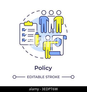 Policy multi color concept icon Stock Vector