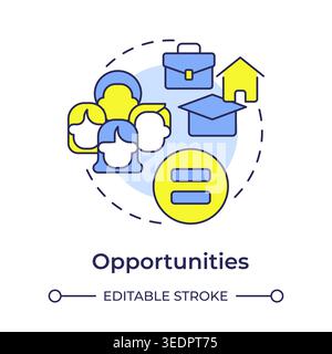 Opportunities multi color concept icon Stock Vector