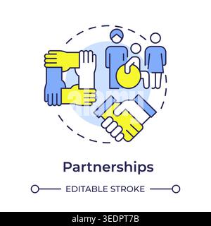 Partnerships multi color concept icon Stock Vector
