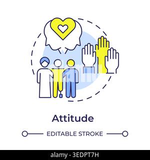 Attitude multi color concept icon Stock Vector