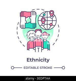 Ethnicity multi color concept icon Stock Vector