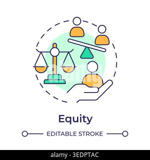 Equity multi color concept icon Stock Vector