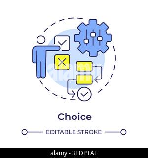 Choice multi color concept icon Stock Vector