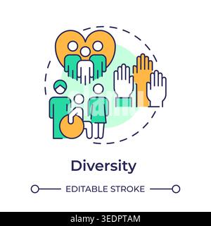 Diversity multi color concept icon Stock Vector