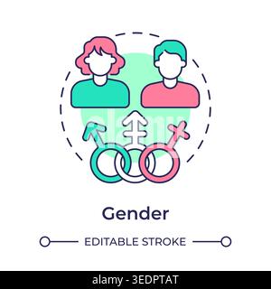 Gender multi color concept icon Stock Vector