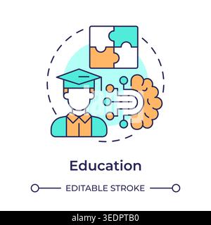 Education multi color concept icon Stock Vector