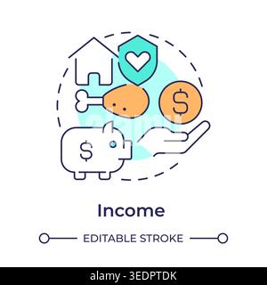 Income multi color concept icon Stock Vector