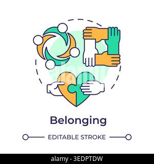 Belonging multi color concept icon Stock Vector
