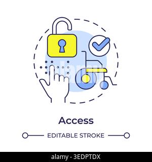 Access multi color concept icon Stock Vector