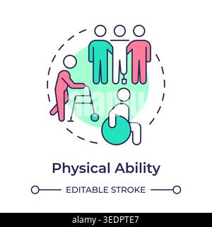 Physical ability multi color concept icon Stock Vector