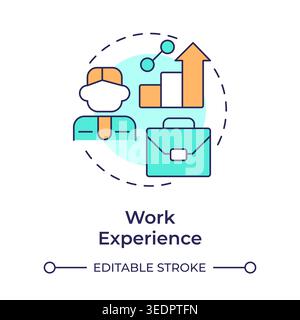 Work experience multi color concept icon Stock Vector
