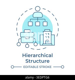Hierarchical structure soft blue concept icon Stock Vector