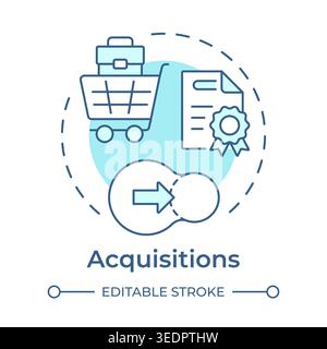 Acquisitions soft blue concept icon Stock Vector