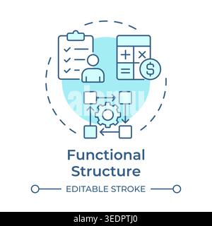 Functional structure soft blue concept icon Stock Vector