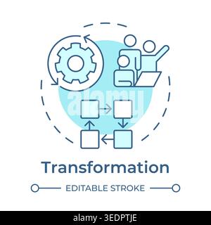 Transformation soft blue concept icon Stock Vector