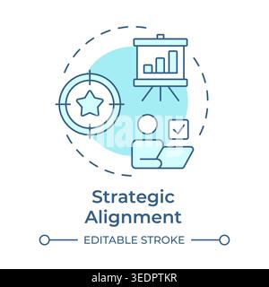 Strategic alignment soft blue concept icon Stock Vector