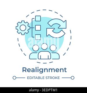 Realignment soft blue concept icon Stock Vector