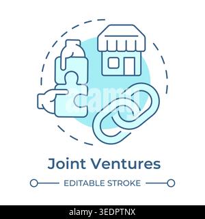 Joint ventures soft blue concept icon Stock Vector