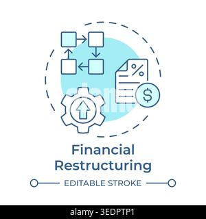 Financial restructuring soft blue concept icon Stock Vector