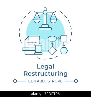 Legal restructuring soft blue concept icon Stock Vector
