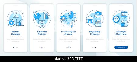 Essential restructuring drivers blue onboarding mobile app screen Stock Vector