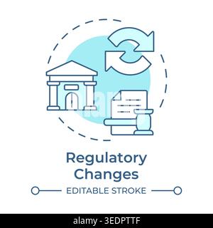 Regulatory changes soft blue concept icon Stock Vector
