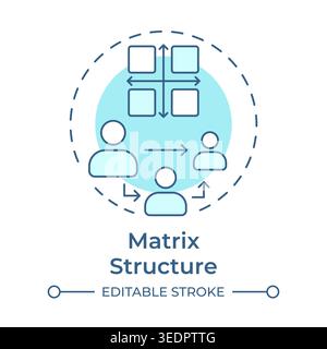 Matrix structure soft blue concept icon Stock Vector