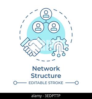 Network structure soft blue concept icon Stock Vector