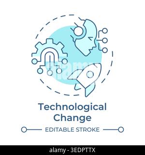 Technological change soft blue concept icon Stock Vector
