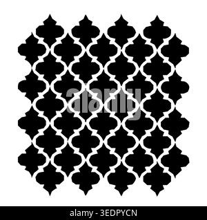 Moroccan Geometric Seamless Pattern Islamic Tile Design Black Vector Stock Vector