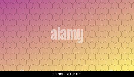 A visually striking geometric hexagon pattern with warm, soothing sunset hues of orange, pink, and purple, perfect for a modern, serene design or as a Stock Photo