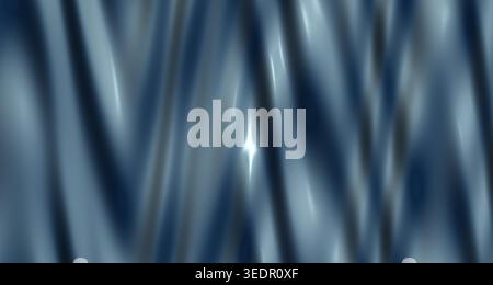 A single view render of a liquid metal chrome surface with reflective waves, showcasing teal tones and a smooth, glossy finish. Stock Photo
