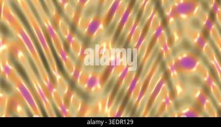 A visually striking 3D rendered wave surface with warm, glowing highlights in orange, pink, and purple tones, perfect for modern and futuristic design Stock Photo