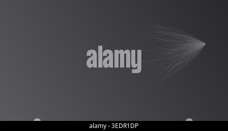 A monochrome charcoal grey image capturing the dynamic expansion of a particle burst, creating a sense of motion and energy. Stock Photo