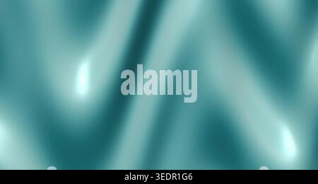 A single view render of a liquid metal chrome surface with reflective waves, showcasing ocean teal tones and a smooth, glossy finish. Stock Photo