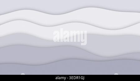 A clean, minimalist composition featuring layered paper-cut wave bands with soft drop shadows, perfect for modern and abstract designs. Stock Photo