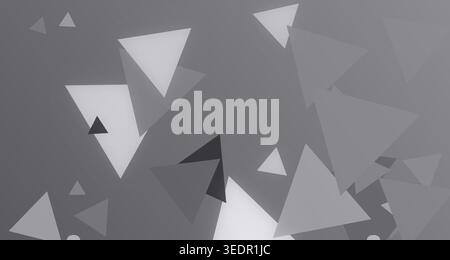 An abstract composition of triangular geometric shapes in monochrome tones, suitable for modern and minimalistic designs. Stock Photo