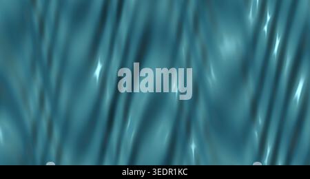 A single view render of a liquid metal chrome surface with reflective waves, showcasing light blue tones and a smooth, glossy finish. Stock Photo
