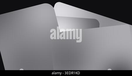 A clean and minimalist composition featuring overlapping monochrome cards against a dark background, perfect for a modern and sophisticated design. Stock Photo