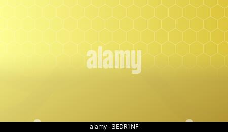 A visually striking abstract pattern of hexagons on a gradient yellow background, ideal for modern, minimalistic designs or as a backdrop for text or Stock Photo