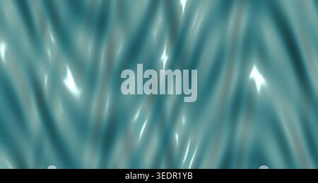 A single view render of a liquid metal chrome surface with reflective waves, showcasing its smooth, glossy texture and vibrant aqua and green tones. Stock Photo