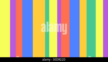 A vibrant and colorful image featuring vertical stripes in a rainbow of hues, ideal for use in design projects or as a background. Stock Photo