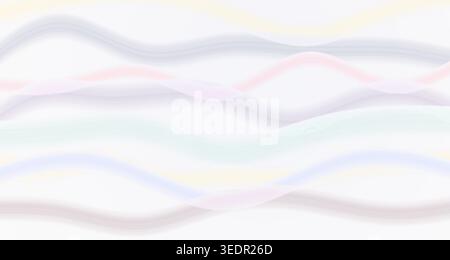 A serene and elegant display of soft pastel multi-color silk ribbons gracefully flowing against a light background, perfect for a calm and sophisticat Stock Photo