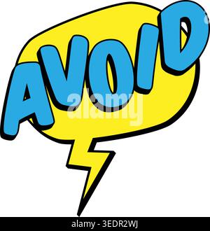 AVOID Comic Book Pop Art Speech Bubble Lightning Stock Vector