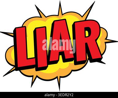 LIAR Comic Book Pop Art Explosion Burst Graphic Stock Vector