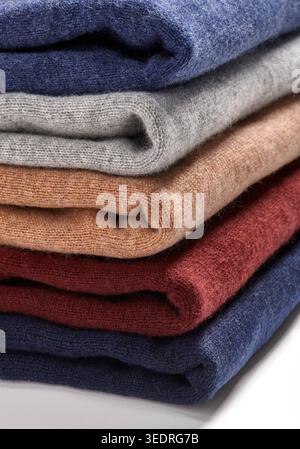 Cashmere sweater, stack Stock Photo