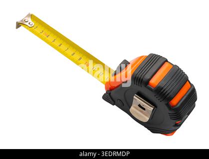 Construction tape measure clipping path isolated on white background Stock Photo