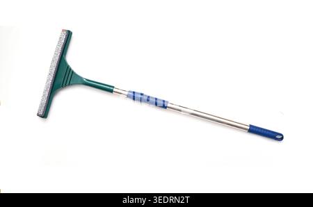 Top view of window squeegee isolated on white, clipping path Stock Photo