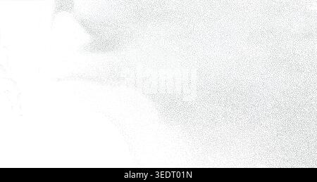 Black halftone dot texture on white background with soft gradient density and stippled grain for graphic overlays, modern layouts, and print design. Stock Vector